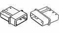 SOCKET CONNECTOR/3 pin, 250 VAC, 13 A, dual lance pins and housing. MATE-N-LOK series.