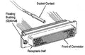 SUB-D CONNECTOR/78 pin, female, wire mounting. Cadmium plated. Includes: 78 ea. M39029/57-354 sockets and 1 ea. 204520-2 connector.