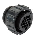 CIRCULAR CONNECTOR/Female, 16 position, free hanging mount, straight angle, threaded