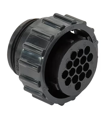 CIRCULAR CONNECTOR/Female, 16 position, free hanging mount, straight angle, threaded