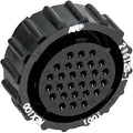 CIRCULAR CONNECTOR/Female, 28 position, free hanging mount, straight angle, threaded