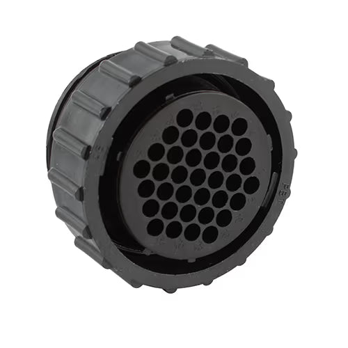 CIRCULAR CONNECTOR/Female, 37 position, free hanging mount, straight angle, threaded