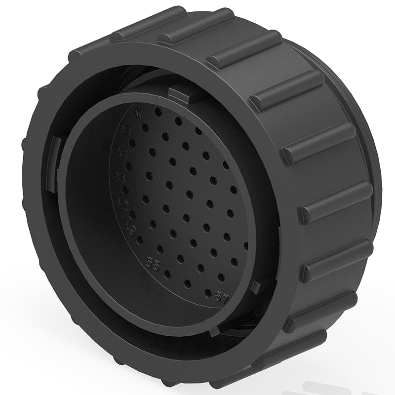 TE Connectivity Aviation Connectors CIRCULAR CONNECTOR/57 position, male, shell size 23, free hanging mount, UL 94 V-0 flammability rating, thermoplastic ma 206437-1 CIRCULAR CONNECTOR/57 position, male, shell size 23, free hanging mount, UL 94 V-0 flammability rating, thermoplastic ma