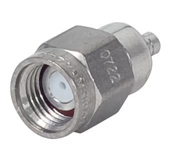 SMA CONNECTOR/Male, plug, crimp, 50 Ohms, straight, stainless steel. For use with RG-174, RG-188, RG-188A, RG-316.