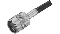 TNC CONNECTOR/Male, plug, dual crimp, 50 Ohms, 11 GHz, straight, silver. For use with RG142, RG-142A, RG-142B, RG-400.