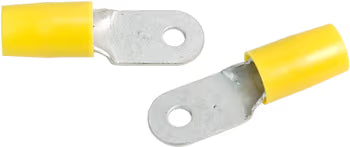 RING TERMINAL/#10 stud/tab size, insulated, yellow, tin plating, copper material, nylon insulation. 324 series. For use with 4 gauge wire.