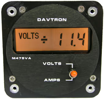 400 Series Voltage & Dual Amperage Meter | 2-1/4 Mount, 28V Orange Lighting