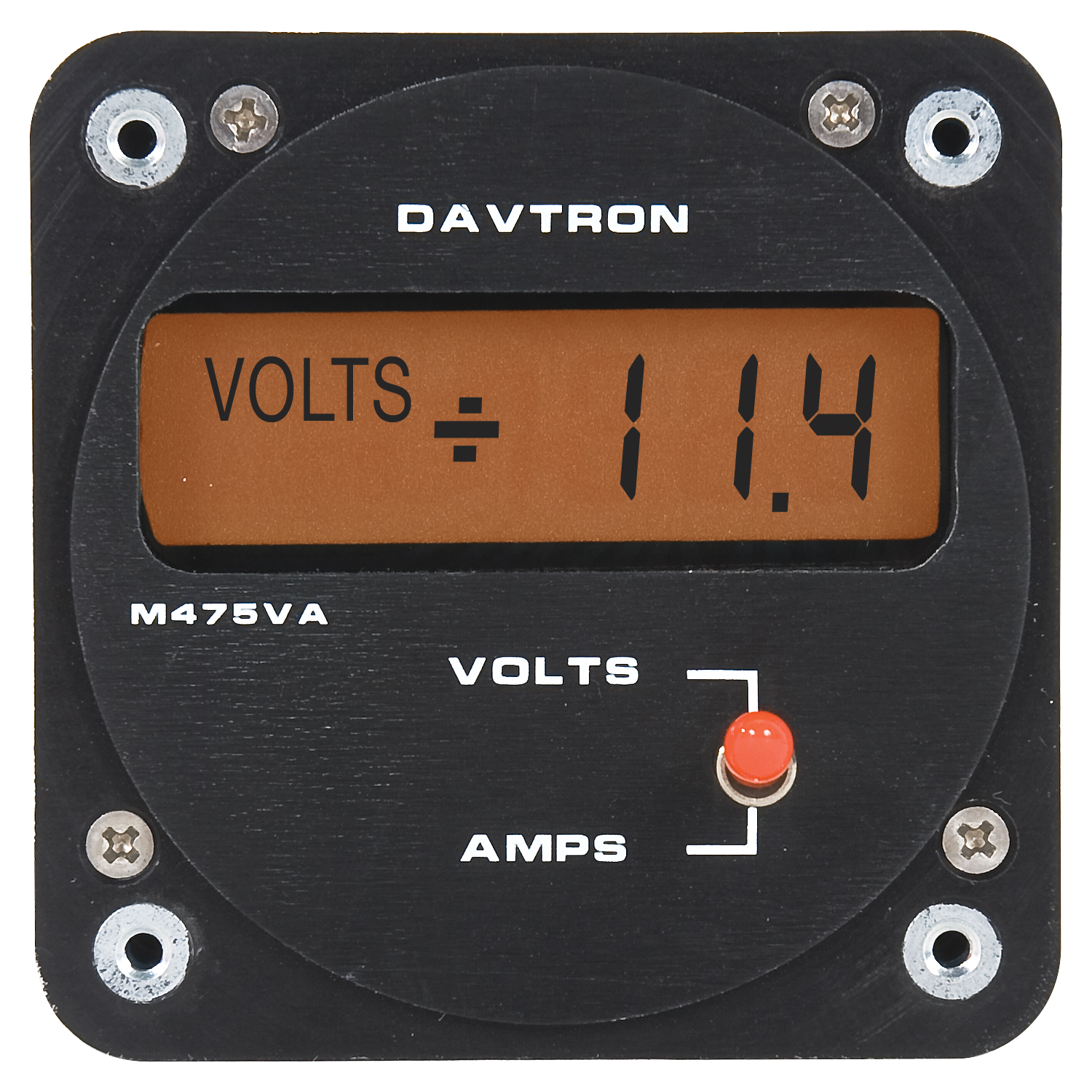 M475VA Voltage & Amperage Meter | 2-1/4-inch Mount, 5V Orange Lighting