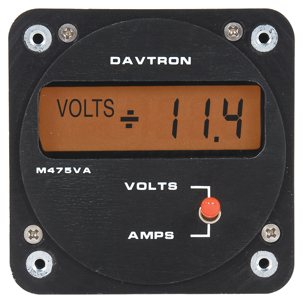 M475VA Voltage & Amperage Meter | 2-1/4-inch Mount, 5V Orange Lighting