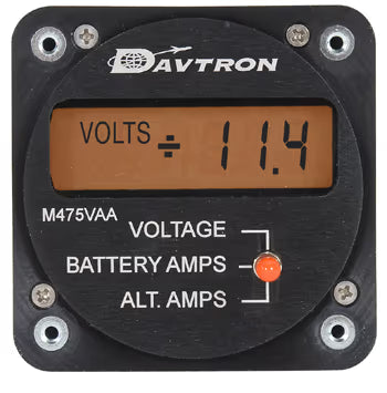 400 Series Voltage & Dual Amperage Meter | 2-1/4 Mount, 14V Orange Lighting