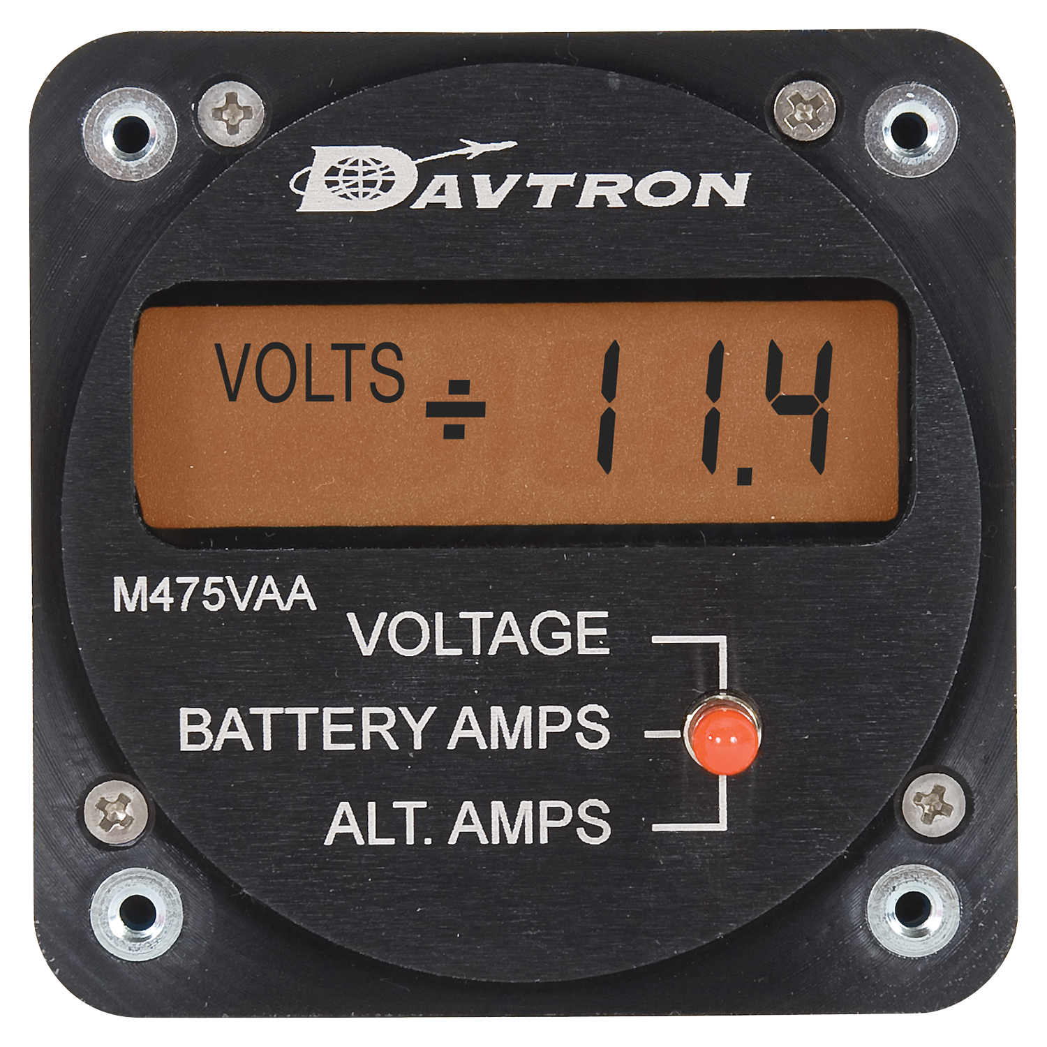 M475VAA Voltage & Dual Amperage Meter | 2-1/4-inch Mount, 5V Orange Lighting