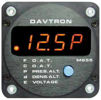 M655 5 Function Indicator Gauge | 2-1/4 Mount, O.A.T. ºC/ºF, Pressure/Density Altitude, DC Voltage