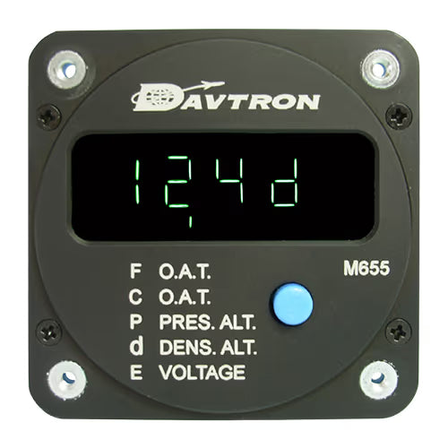 M655 Multi-Function Indicator Gauge | NVG, 2-1/4 Mount, O.A.T. ºC/ºF, Pressure/Density Altitude, DC Voltage