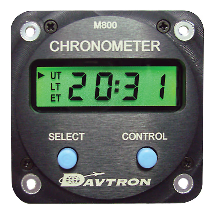 Davtron Flight Instruments M800 Series Digital Clock M800-14V-SH-NVG-BAT M800 Series Digital Clock