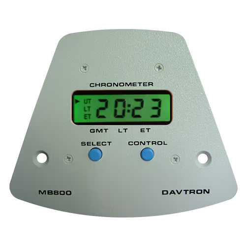 MB800 Yoke Mount Digital Clock | 14V NVIS Green A Lighting, Cream Color | For Beechcraft King Air