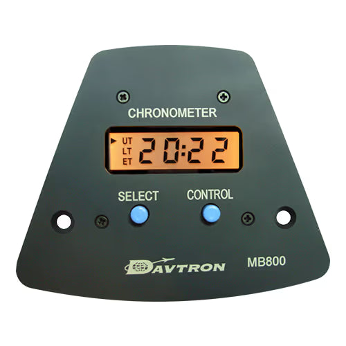 Davtron Flight Instruments MB800 Yoke Mount Digital Clock MB800-14V-SH-BLK MB800 Yoke Mount Digital Clock