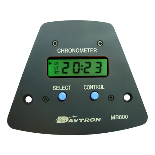 MB800 Yoke Mount Digital Clock | 28V NVIS Green A Lighting, Black Color | For Beechcraft King Air