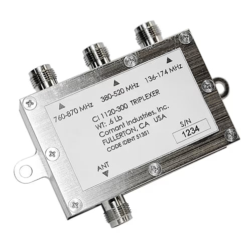 CI 1120-300 SAR Triplexer | 136–174 MHz, 380–520 MHz, 764–870 MHz