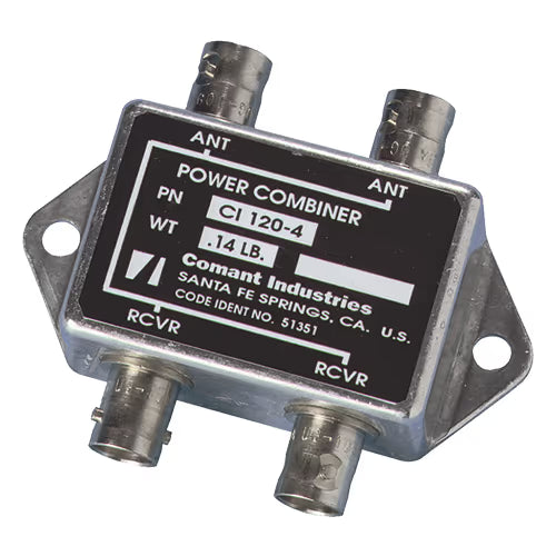 CI 120-4 VOR/LOC/GS Power Combiner | 108-118 MHz & 329-335 MHz, 50 Ω, BNC Female Connector
