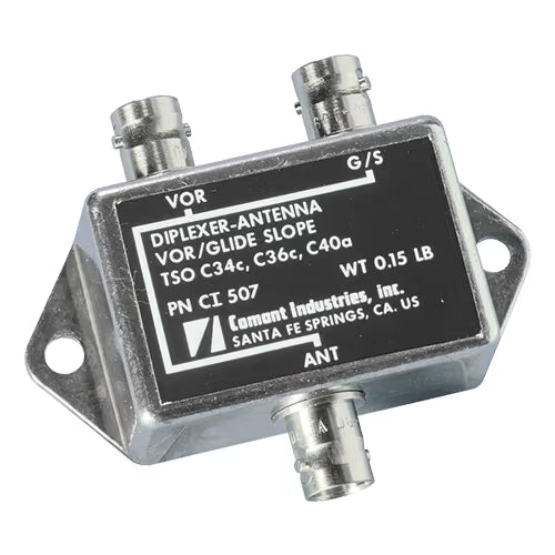 CI 507 VOR/LOC/GS Signal Diplexer | 108–118 MHz & 329–335 MHz, 50 Ω, BNC Female Connectors
