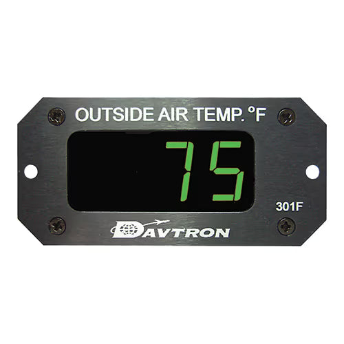 Davtron Flight Instruments M301 Digital Outside Air Temperature Gauge M301F-A-GRN M301 Digital Outside Air Temperature Gauge