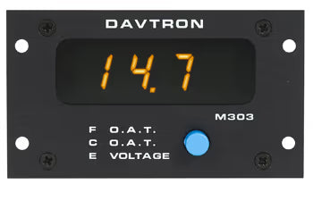 Davtron Flight Instruments M303 Series Outside Air Temperature and Voltage Indicator M303-1 M303 Series Outside Air Temperature and Voltage Indicator