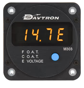 Davtron Flight Instruments M303 Series Outside Air Temperature and Voltage Indicator M303-2 M303 Series Outside Air Temperature and Voltage Indicator