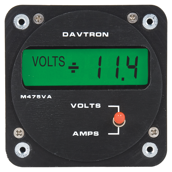 Davtron Flight Instruments M475VA Voltage & Amperage Meter M475VA-14V-NVG M475VA Voltage & Amperage Meter