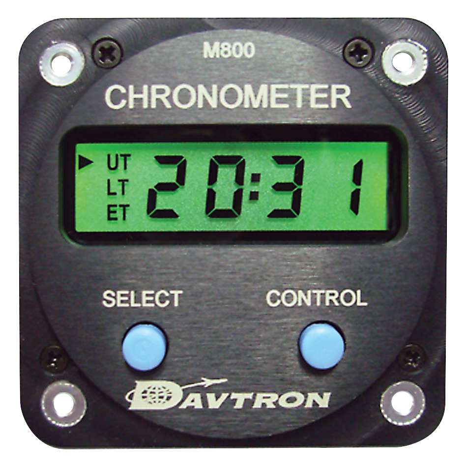 Davtron Flight Instruments M800 Series Digital Clock 800-28V-NVG-24 M800 Series Digital Clock