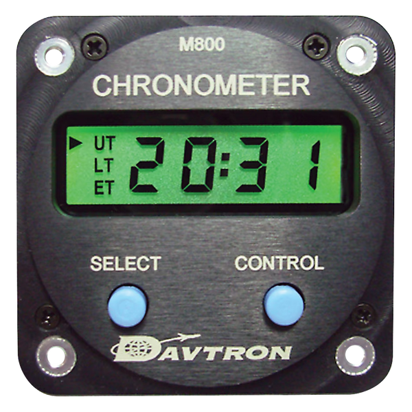 Davtron Flight Instruments M800 Series Digital Clock 800-28V-NVG-24 M800 Series Digital Clock