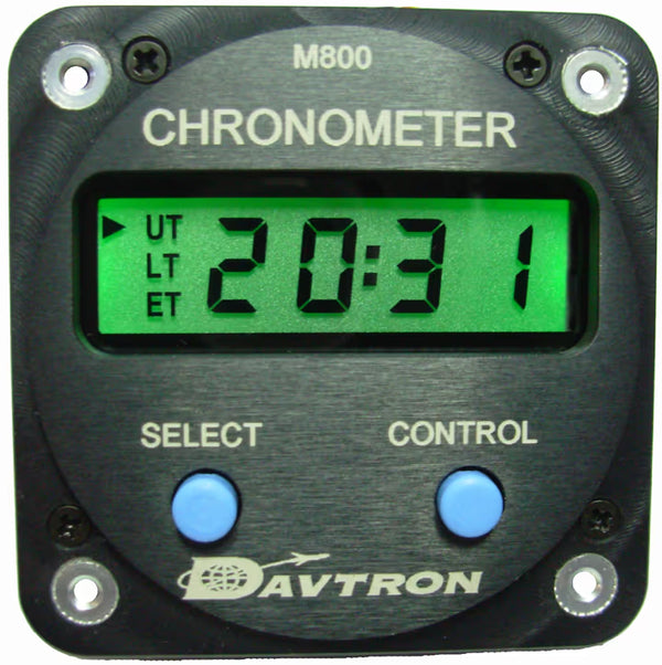 Davtron Flight Instruments M800 Series Digital Clock M800-14V-NVG-BAT M800 Series Digital Clock