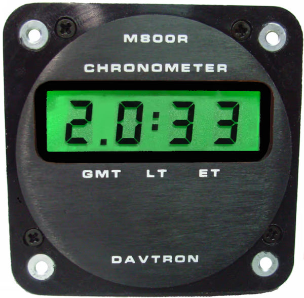 Davtron Flight Instruments M800R Remote Digital Clock Chronometer M800R-28V-NVG M800R Remote Digital Clock Chronometer