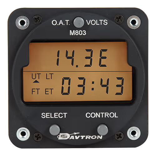 Davtron Flight Instruments M803 Digital Clock Chronometer, O.A.T., Voltage Gauge M803B-2\5V-BATT M803 Digital Clock Chronometer, O.A.T., Voltage Gauge
