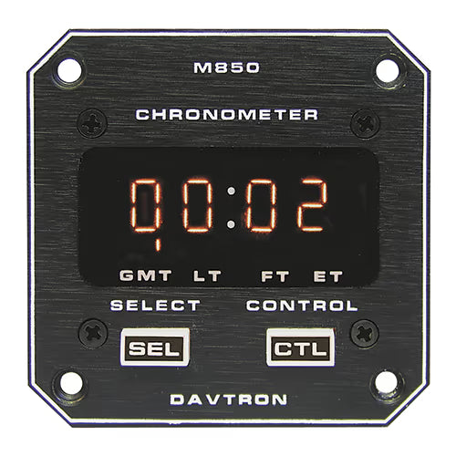 Davtron Flight Instruments M850 Digital Clock Chronometer 1095-850C-5V M850 Digital Clock Chronometer