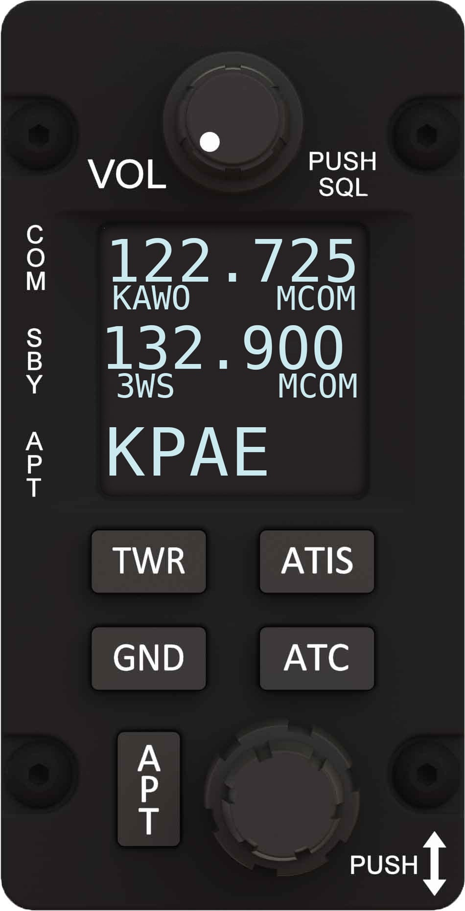 Dynon Avionics Aircraft Parts & Accessories SV-COM-PANEL SkyView Com Panel With OLED Display (MUST BE PAIRED WITH 760/T8/T25 TRANSCEIVER) (Horizontal) 104839-000 SV-COM-PANEL SkyView Com Panel With OLED Display (MUST BE PAIRED WITH 760/T8/T25 TRANSCEIVER) (Horizontal)