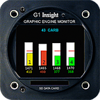 G1 4-Cylinder Engine Monitor (2.25" bezel, carbureted) — ships with Carb Probe + SD Card