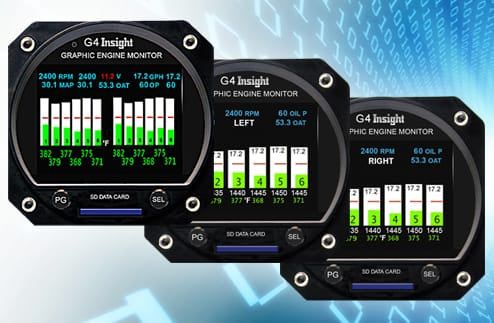 Insight Instrument Corp G4 Twin 4-Cylinder Turbo Engine Monitor 1210C-043-T G4 Twin 4-Cylinder Turbo Engine Monitor