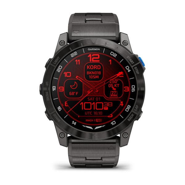 Garmin Aviation GPS Wearables & Apps Garmin D2™ Mach 1 Pro  Aviator Smartwatch | Pilot Watch 010-02804-82 Garmin D2™ Mach 1 Pro  Aviator Smartwatch | Pilot Watch