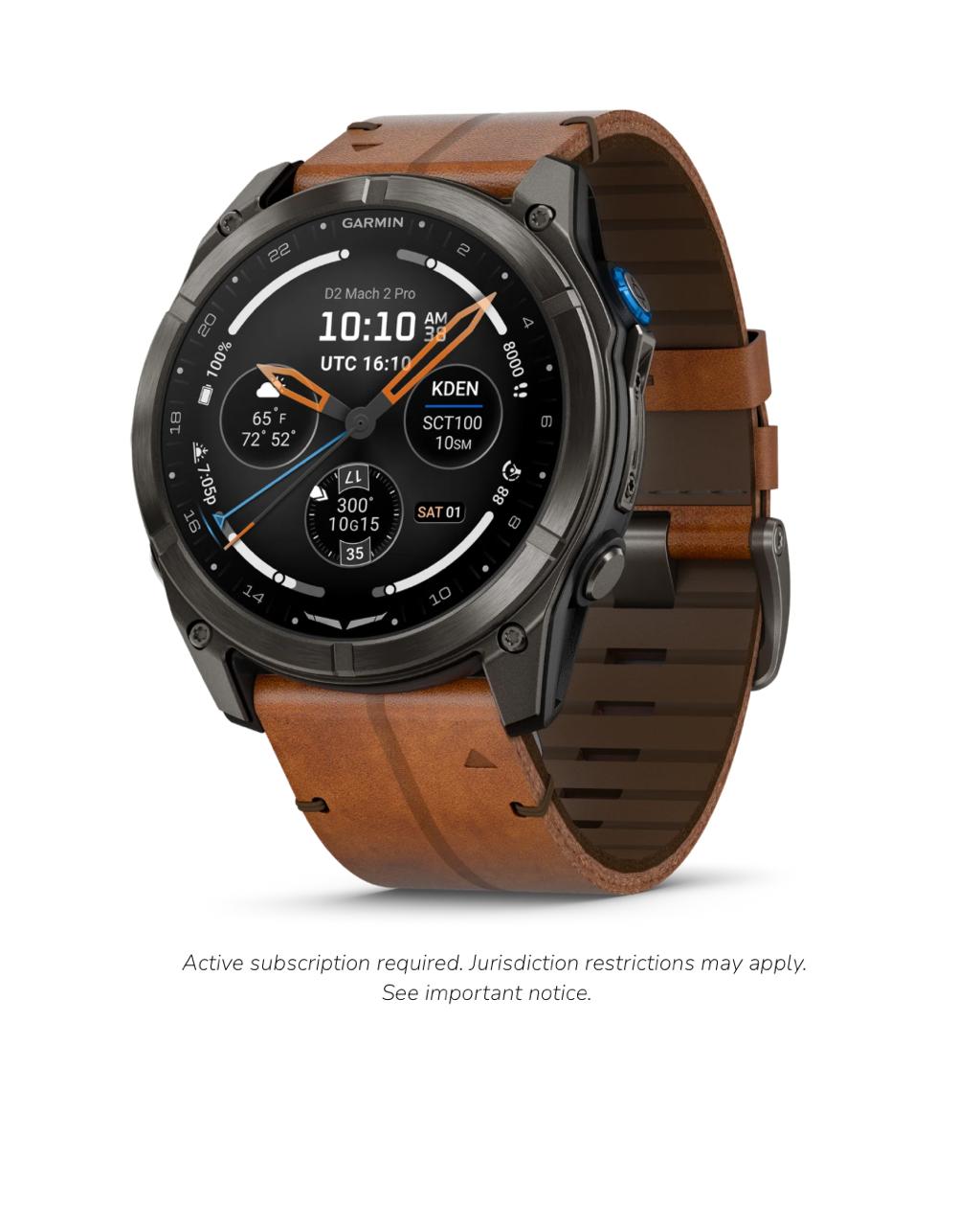 Garmin Aviator Smartwatch Garmin D2 Mach 2 Pro | Aviator Smartwatch with LTE & Satellite 010-03199-52 Garmin D2 Mach 2 Pro | LTE + Satellite Aviator Smartwatch