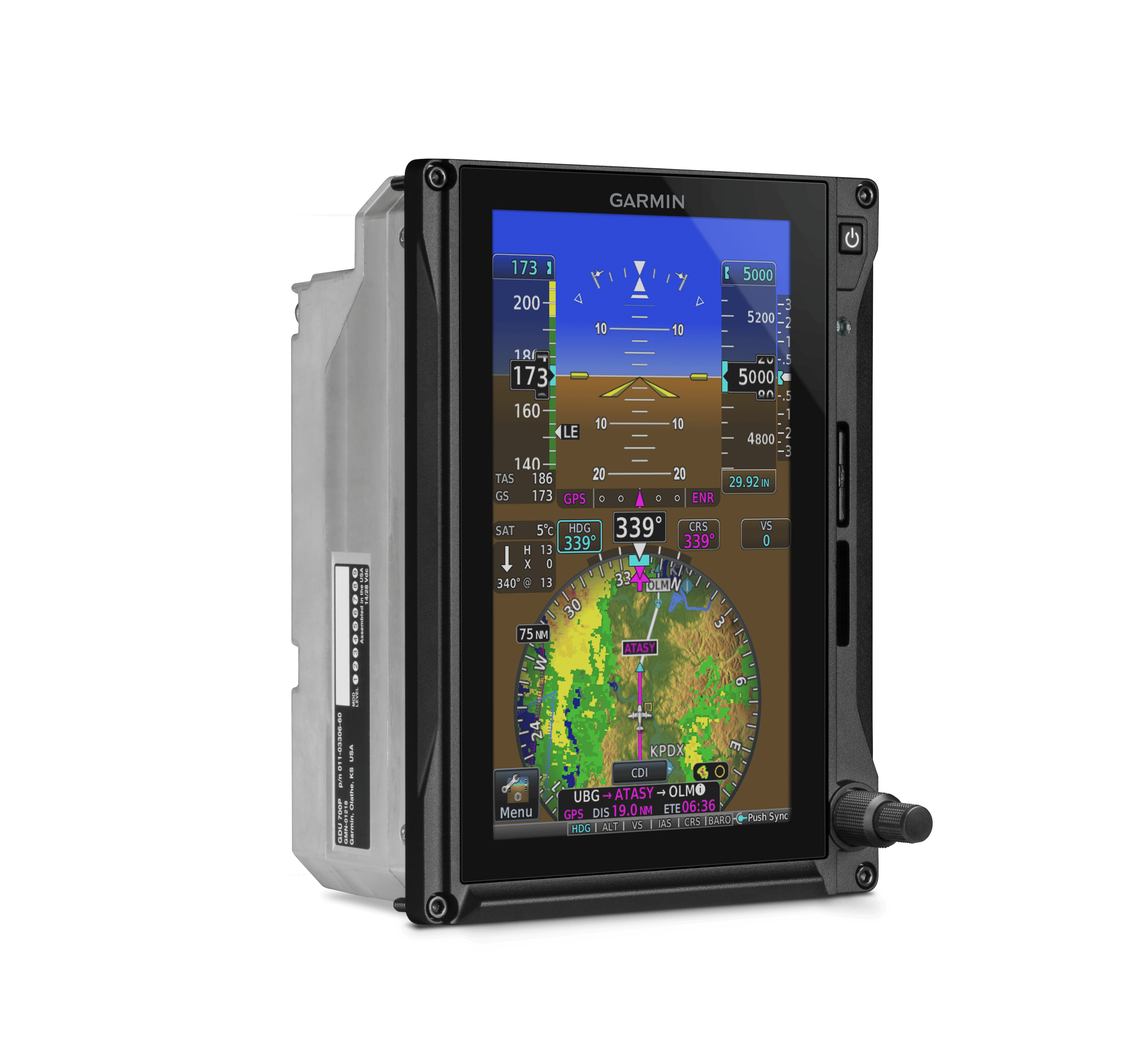 Garmin Primary Flight Display GDU 700P, G600 TXi, BLACK, Standard 010-01218-63 GDU 700P, G600 TXi, BLACK, Standard