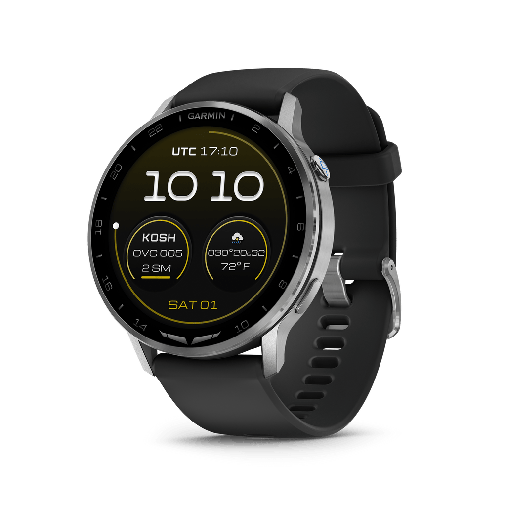 Garmin Watch Silver with Black Silicone Band D2™ Air X15 Aviator Smartwatch 010-03014-50 D2™ Air X15 Aviator Smartwatch