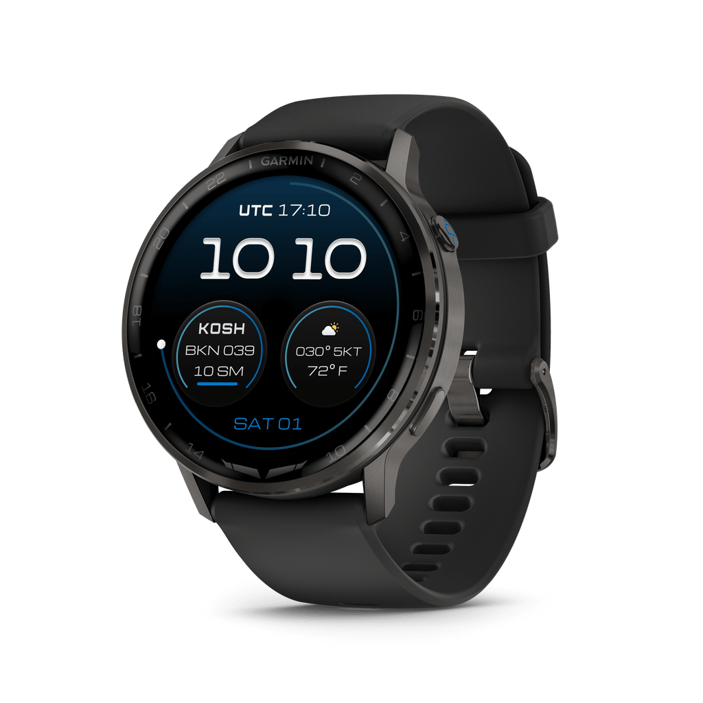 Garmin Watch Slate with Black Silicone Band D2™ Air X15 Aviator Smartwatch 010-03014-51 D2™ Air X15 Aviator Smartwatch