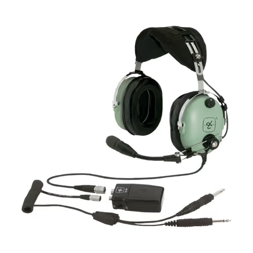 David Clark Aviation Headset | Battery Module, ENC, Straight Cord, Dual Plug, Flex/Wire Boom, M-7/A