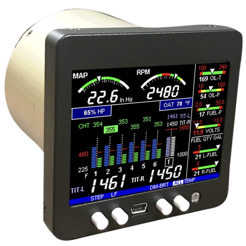 JP Instruments Engine Monitor JP Instruments EDM 350 (4 Cylinder) EDM-350-4C JP Instruments EDM 350 Engine Monitor | Experimental Aircraft