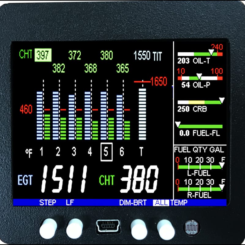 JP Instruments Engine Monitor JP Instruments EDM 350 (4 Cylinder P5) EDM-350-4C-P5 JP Instruments EDM 350 Engine Monitor | Experimental Aircraft