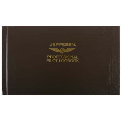 Jeppesen Aviation Books & Training Professional Pilot Logbook | Brown, Textured Hard Cover 10001795-006 Professional Pilot Logbook | Brown, Textured Hard Cover