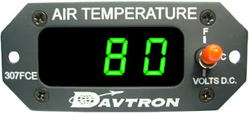 Digital Outside Air Temperature Gauge | Celsius/Fahrenheit/Voltmeter | Green LED display