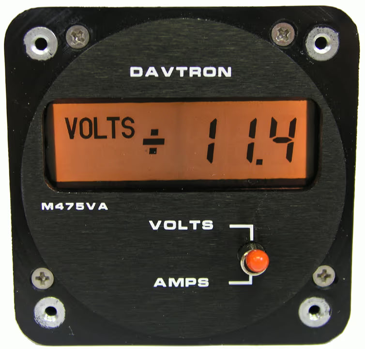 400 Series Voltage & Amperage Meter | 2-1/4 Mount, 28V Orange Lighting