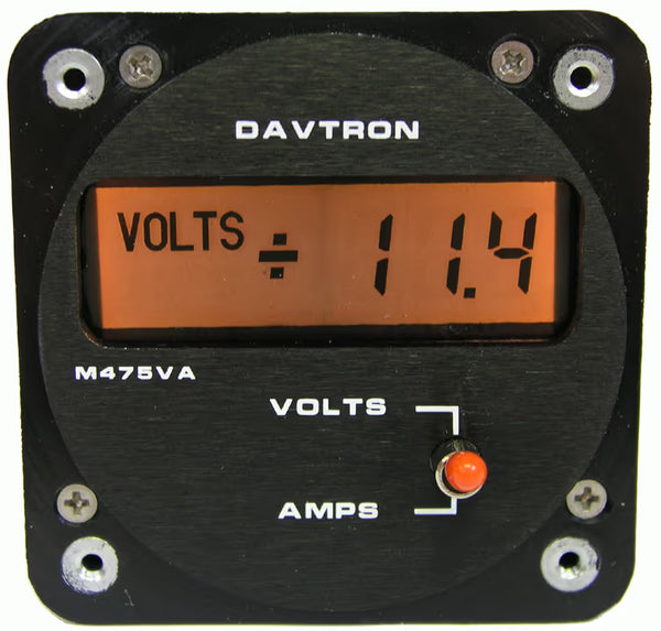 Davtron Flight Instruments 400 Series Voltage & Amperage Meter M475VA-R-28V 400 Series Voltage & Amperage Meter