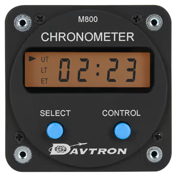M800 Series Digital Clock | 5V Lighting, Bell Helicopter Panels, Keep-Alive Memory Battery, Black